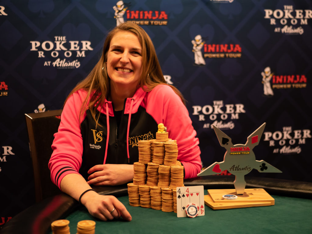 Molly Mossey wins ininja poker event at Atlantis in Reno Nevada! 